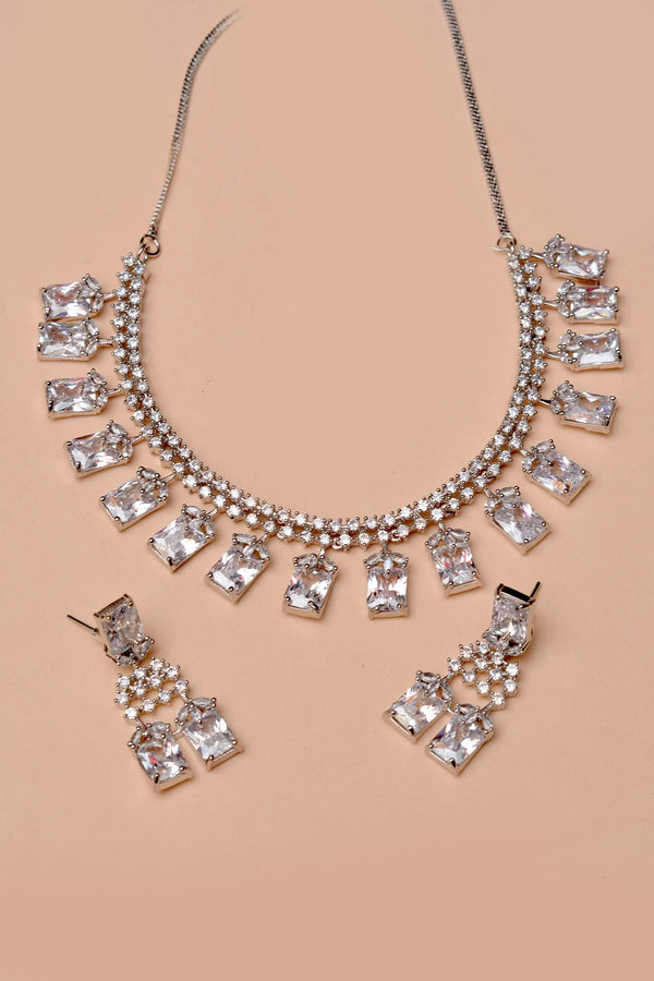Anzay Jewellery - Party Wear Silver Party Set