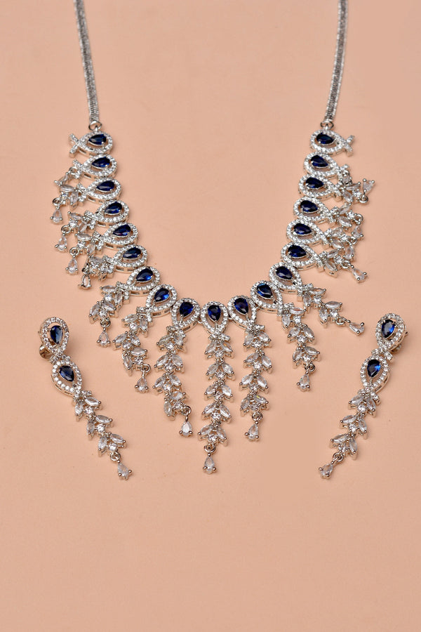 Anzay Jewellery - Party Wear Blue Party Set