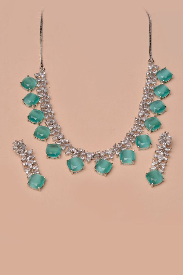 Anzay Jewellery - Party Wear Green Party Set