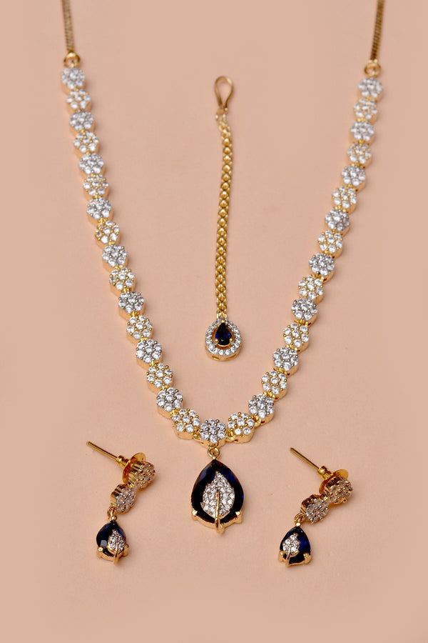 Anzay Jewellery - Party Wear Blue Party Set
