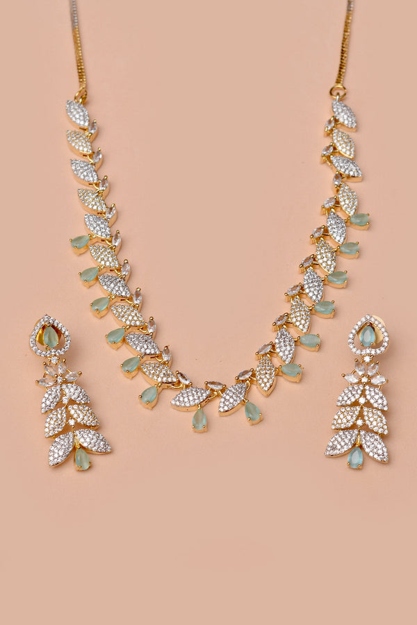 Anzay Jewellery - Party Wear Green Party Set