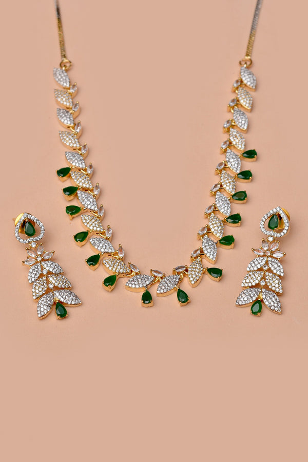 Anzay Jewellery - Party Wear Green Party Set