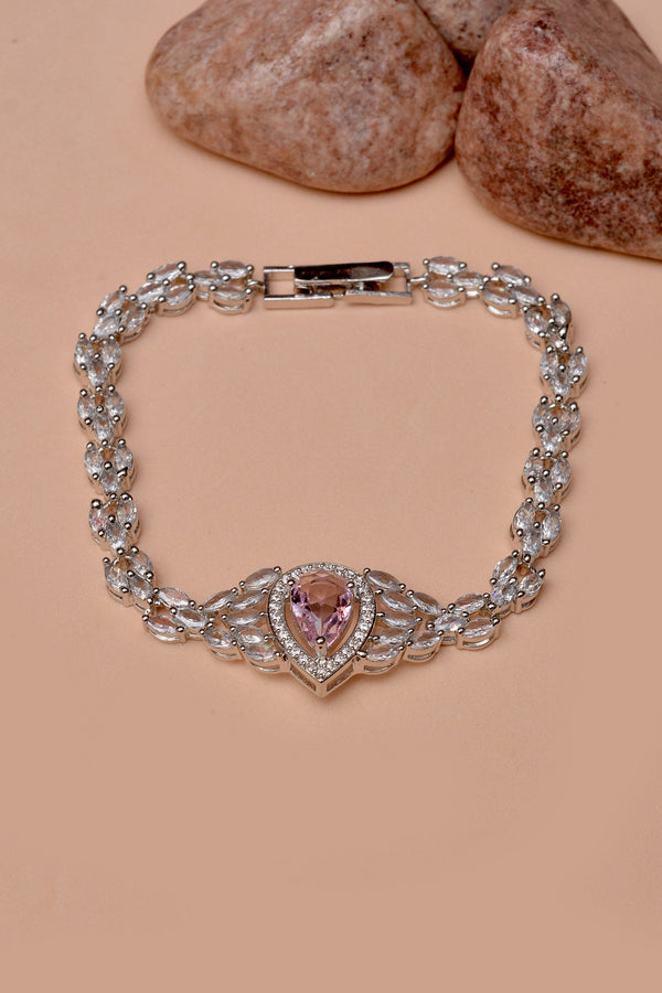 Anzay Jewellery - Party Wear Pink Bracelet