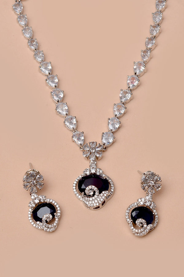 Anzay Jewellery - Party Wear Blue Party Set