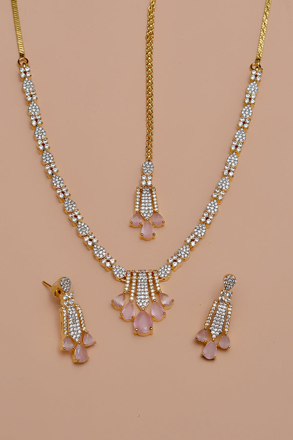 Anzay Jewellery - Party Wear Pink Party Set