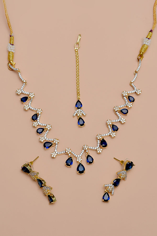Anzay Jewellery - Party Wear Blue Party Set