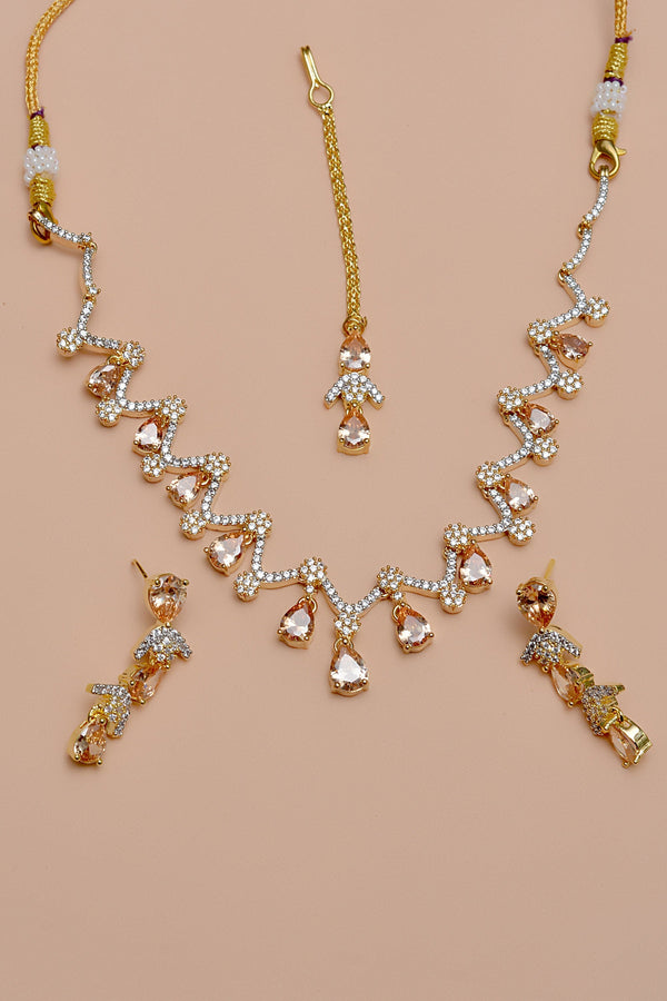 Anzay Jewellery - Party Wear Champagne Party Set