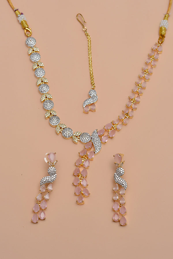 Anzay Jewellery - Party Wear Pink Party Set