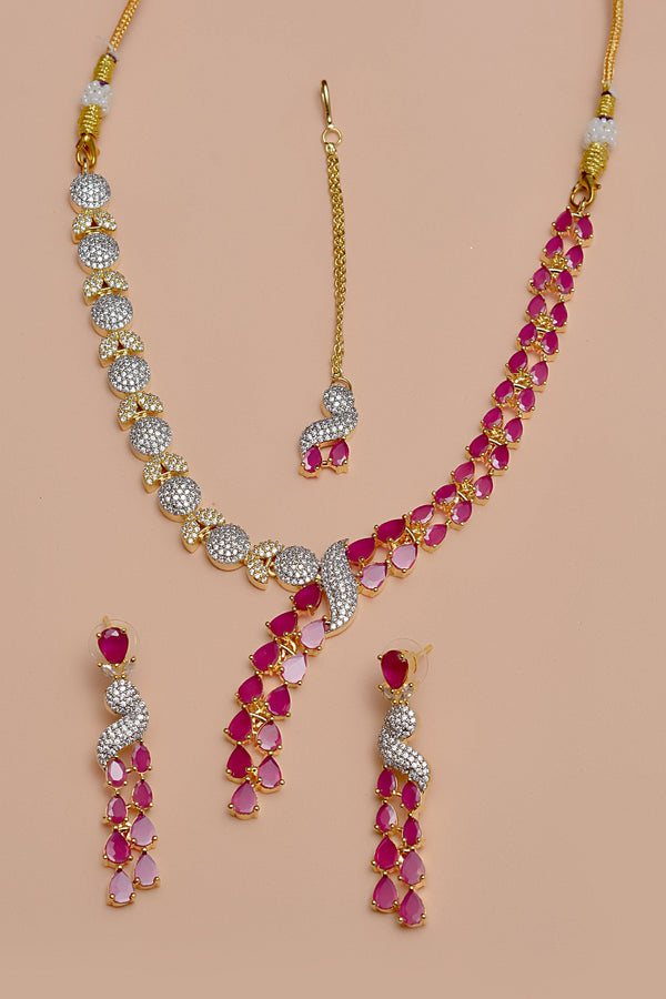 Anzay Jewellery - Party Wear Red Party Set