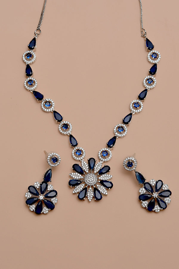Anzay Jewellery - Party Wear Blue Party Set
