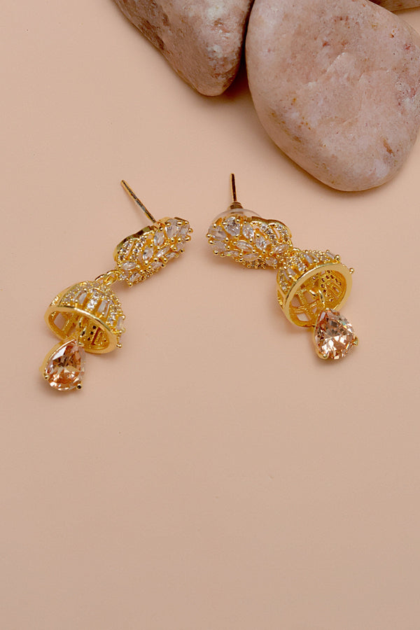 Anzay Jewellery - Party Wear Champagne Earrings