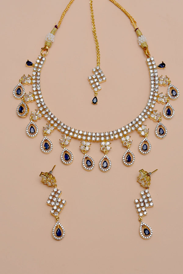 Anzay Jewellery - Party Wear Blue Party Set