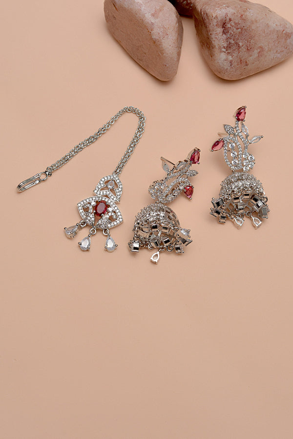 Anzay Jewellery - Party Wear Red Earrings