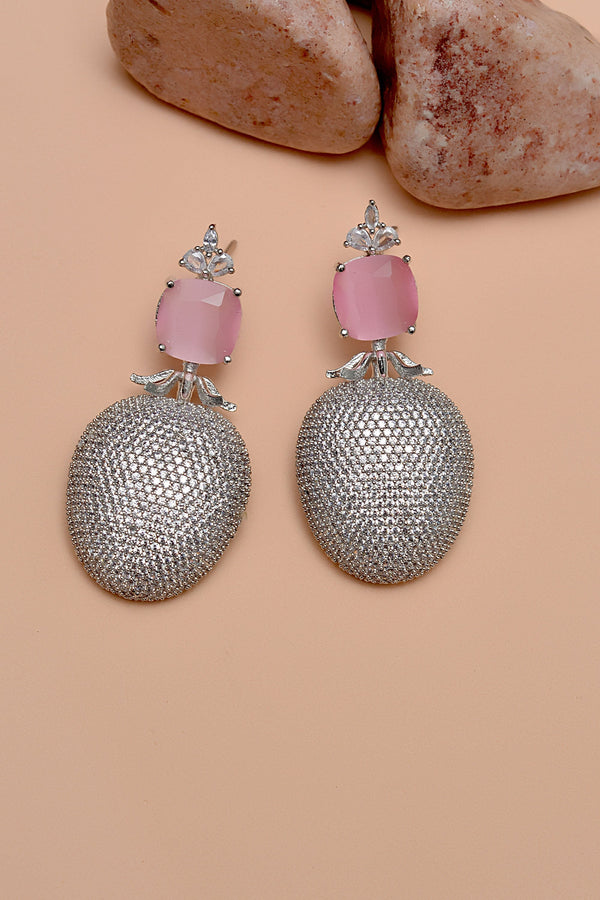 Anzay Jewellery - Party Wear Pink Earrings