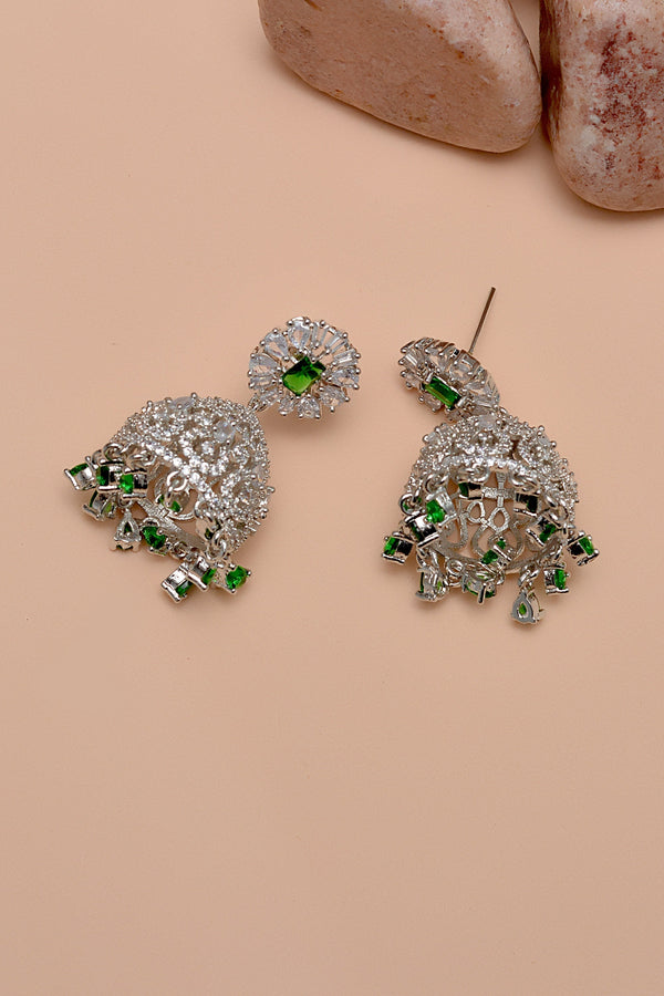 Anzay Jewellery - Party Wear Green Earrings