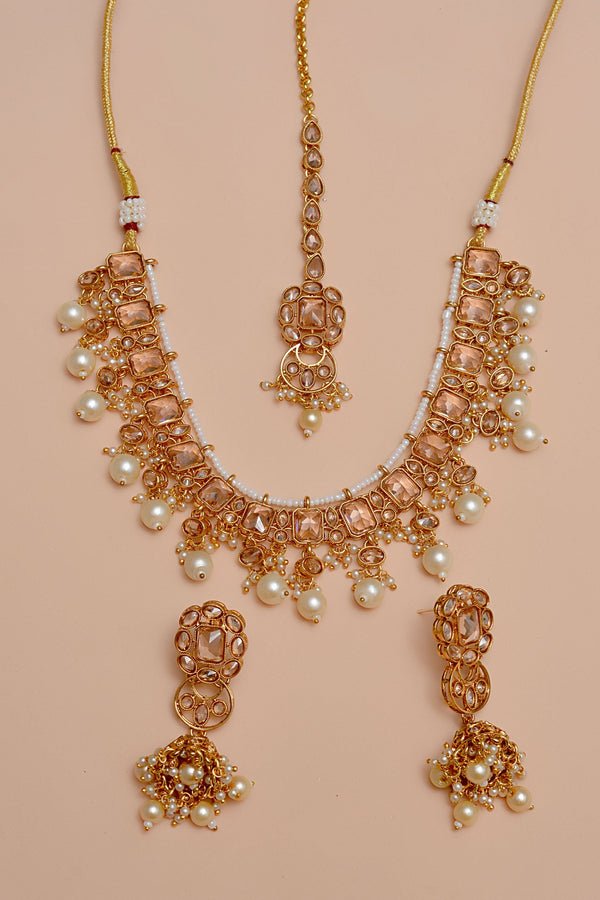 Anzay Jewellery - Party Wear Champagne Party Set