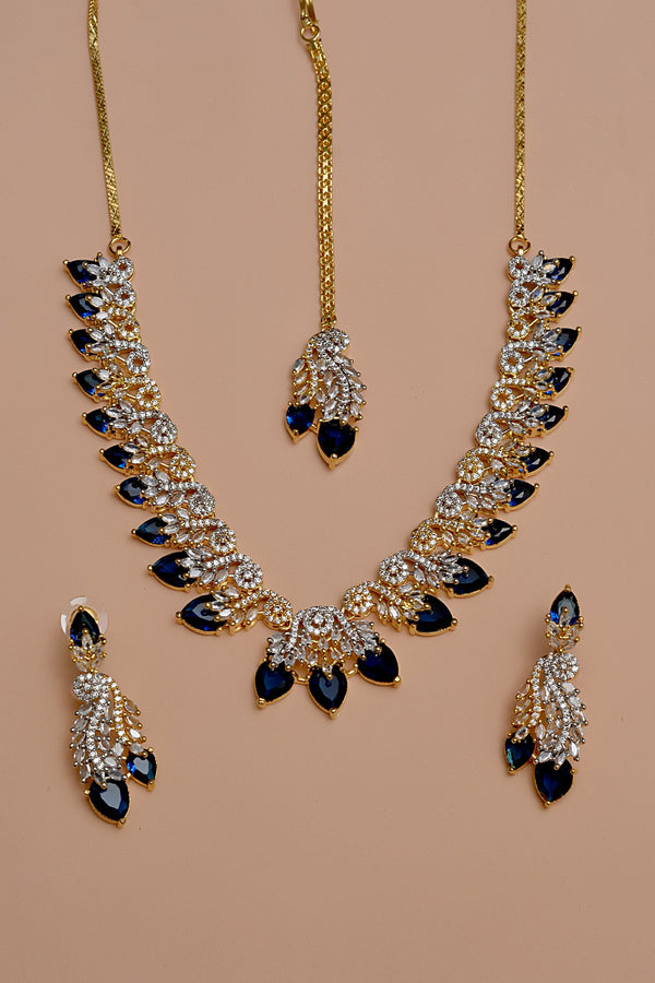 Anzay Jewellery - Party Wear Blue Party Set