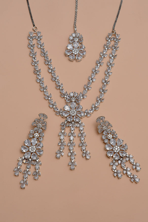 Anzay Jewellery - Party Wear Silver Party Set