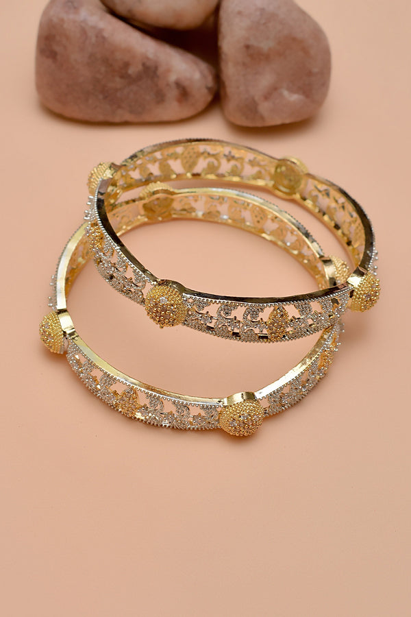 Anzay Jewellery - Size 2-4 Party Wear Golden Bangles