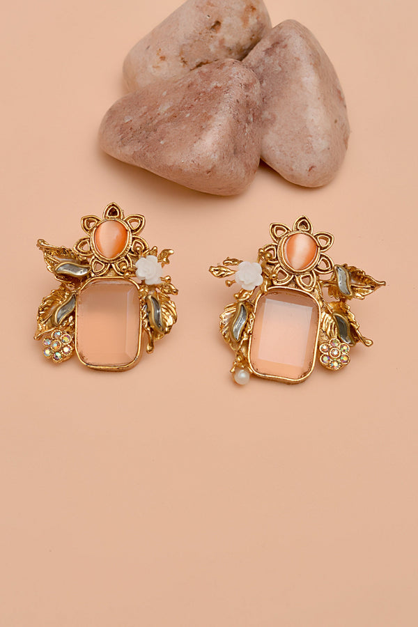 Anzay Jewellery - Party Wear Champagne Earrings