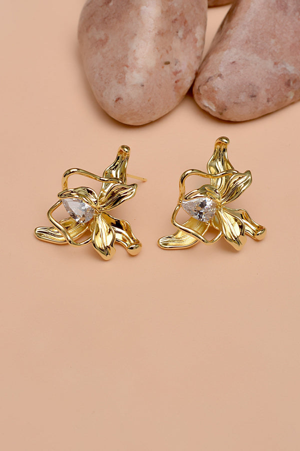 Anzay Jewellery - Party Wear Golden Earrings