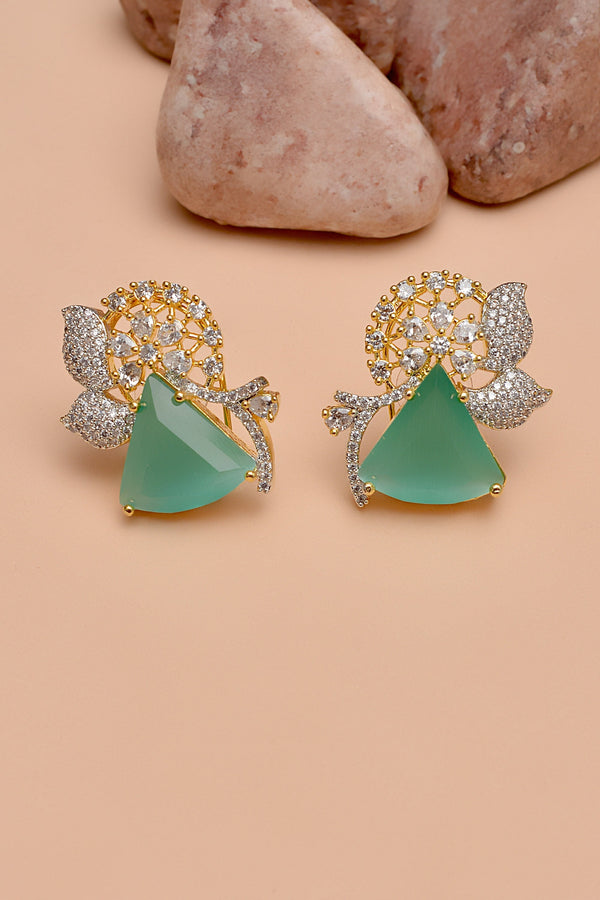Anzay Jewellery - Party Wear Green Earrings