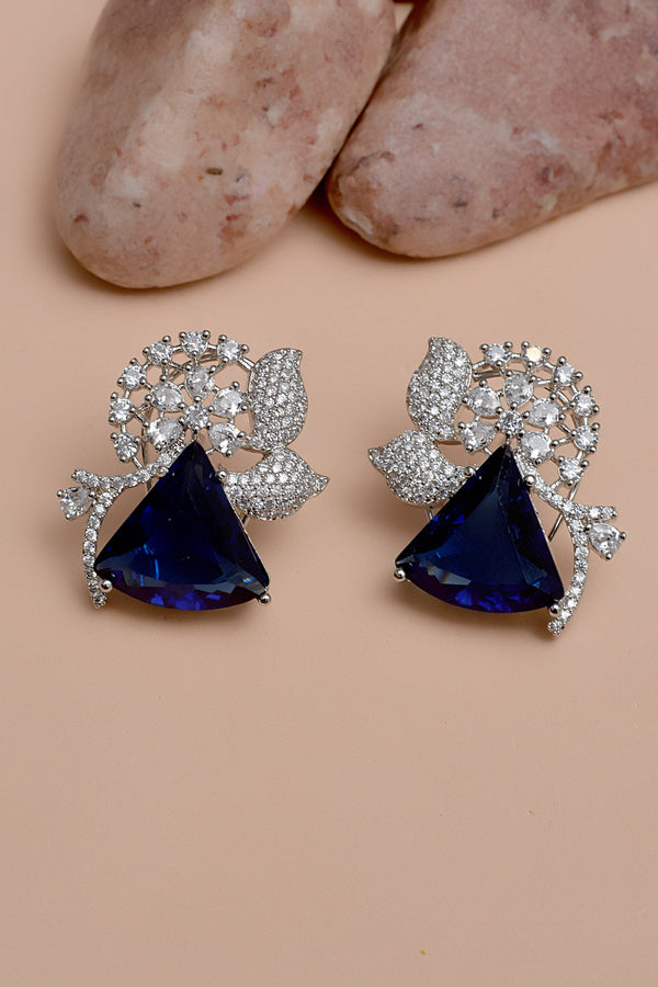 Anzay Jewellery - Party Wear Blue Earrings