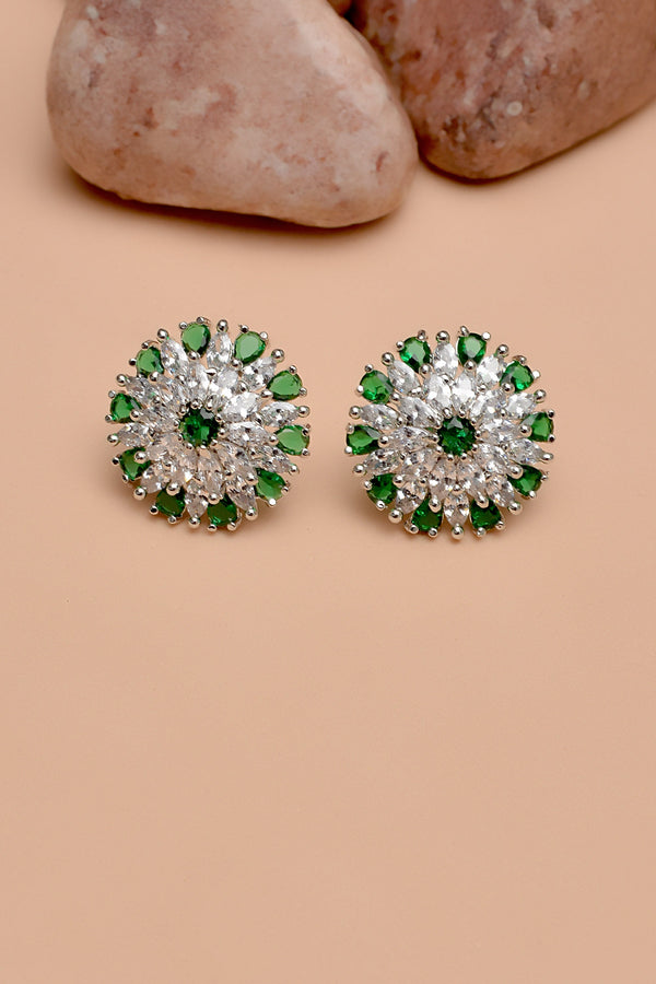 Anzay Jewellery - Party Wear Green Earrings