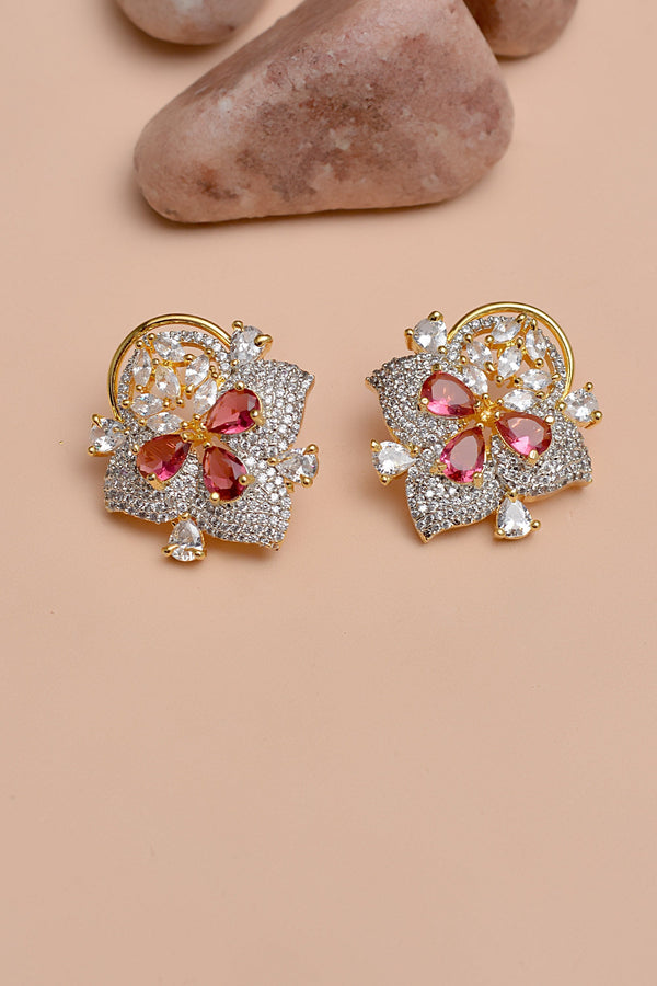 Anzay Jewellery - Party Wear Red Earrings