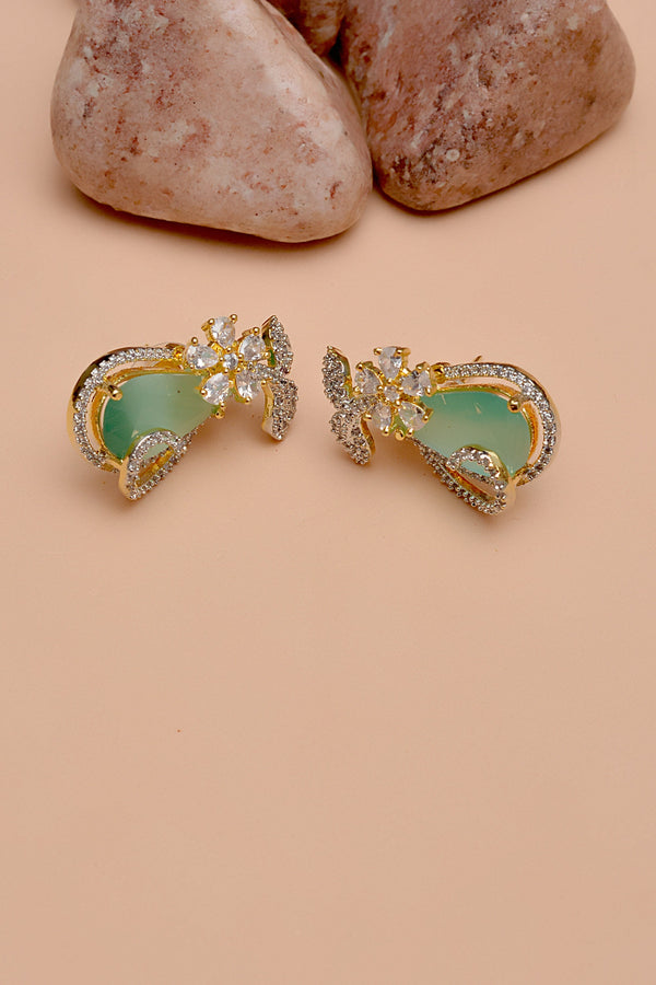 Anzay Jewellery - Party Wear Green Earrings