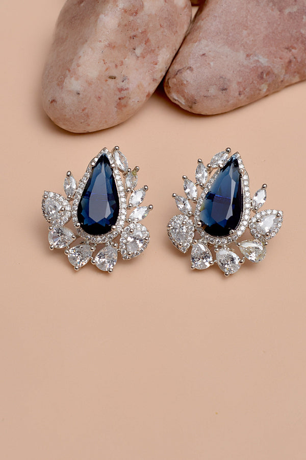 Anzay Jewellery - Party Wear Blue Earrings