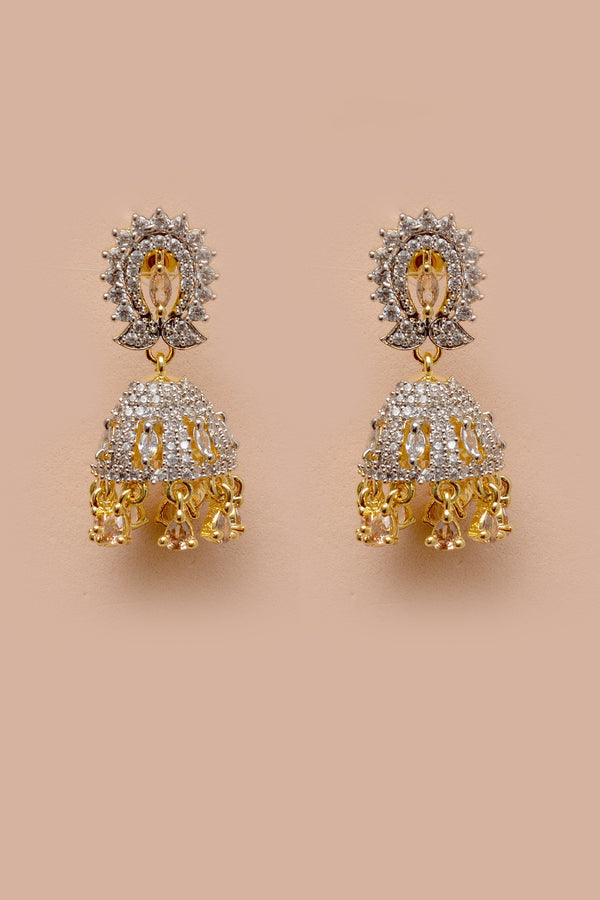 Anzay Jewellery - Party Wear Champagne Earrings