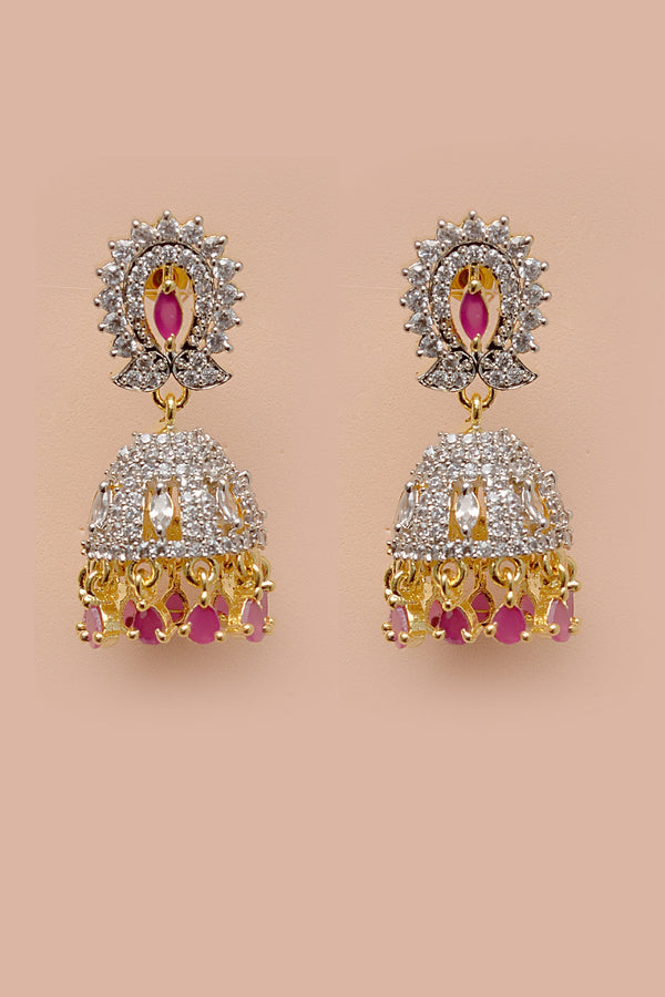 Anzay Jewellery - Party Wear Red Earrings