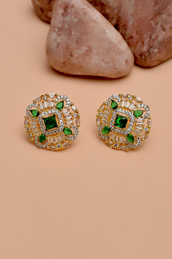 Anzay Jewellery - Party Wear Green Earrings