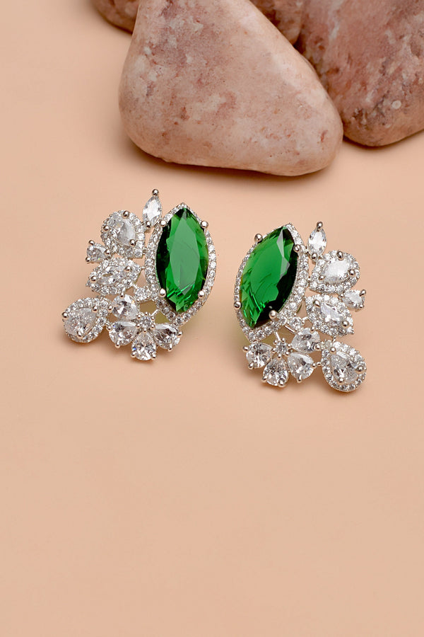 Anzay Jewellery - Party Wear Green Earrings