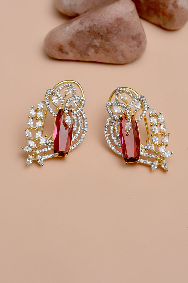 Anzay Jewellery - Party Wear Red Earrings
