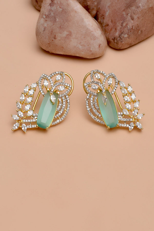 Anzay Jewellery - Party Wear Green Earrings