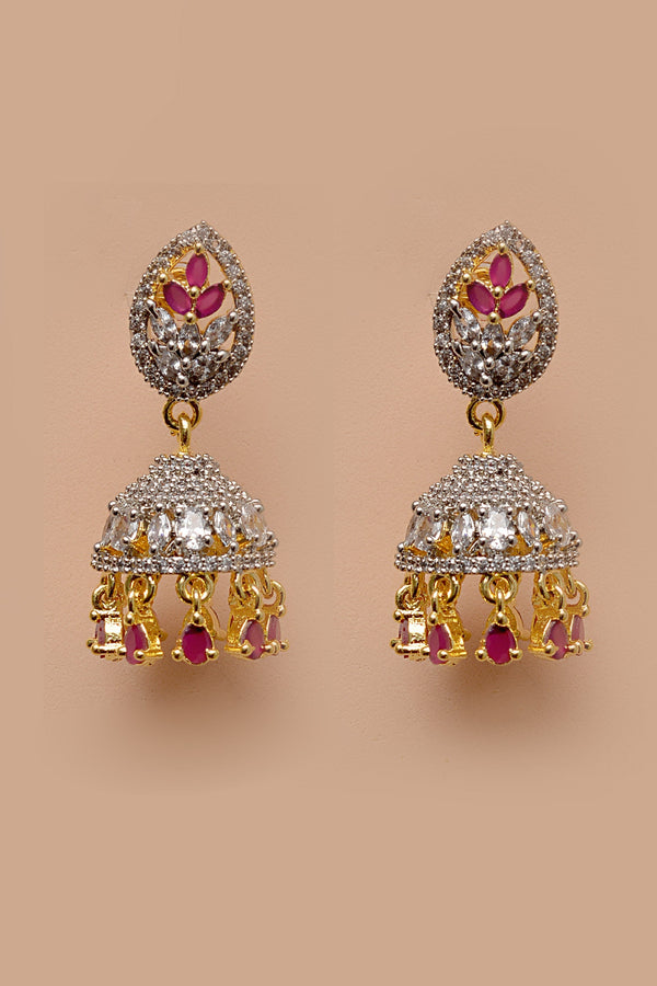 Anzay Jewellery - Party Wear Red Earrings