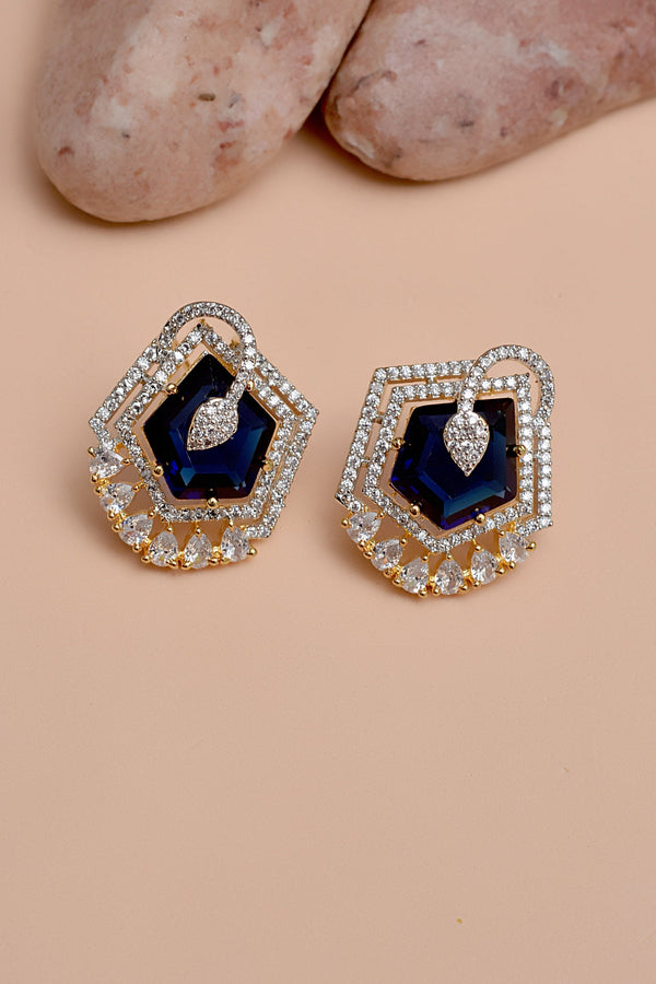 Anzay Jewellery - Party Wear Blue Earrings