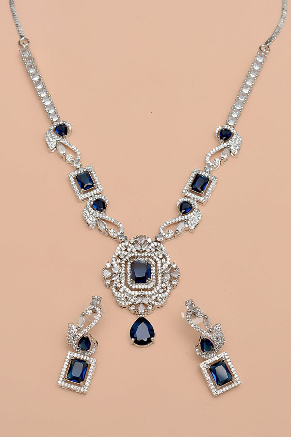 Anzay Jewellery - Party Wear Blue Party Set