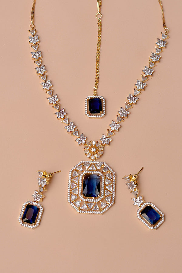Anzay Jewellery - Party Wear Blue Party Set