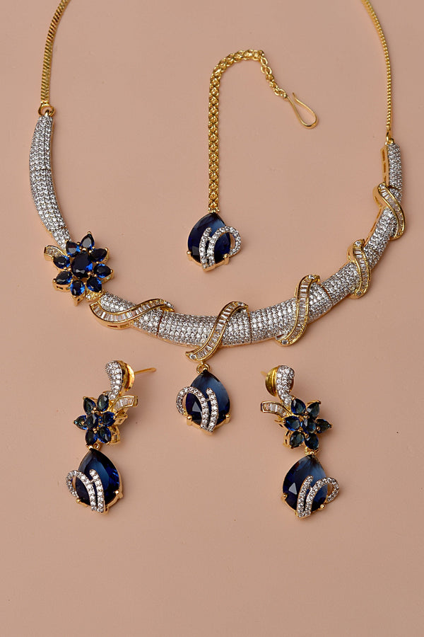 Anzay Jewellery - Party Wear Purple Party Set