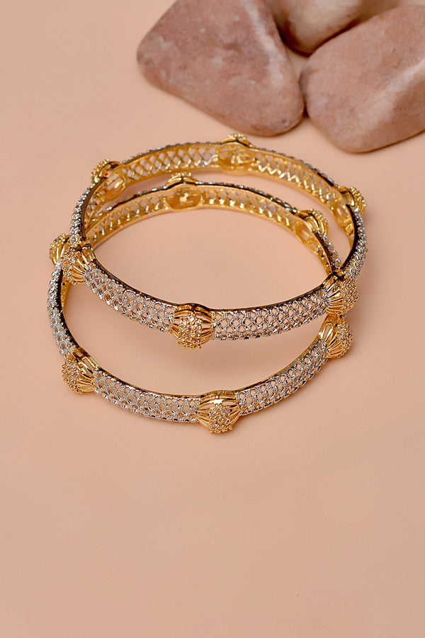 Anzay Jewellery - Size 2-6 Party Wear Golden Bangles