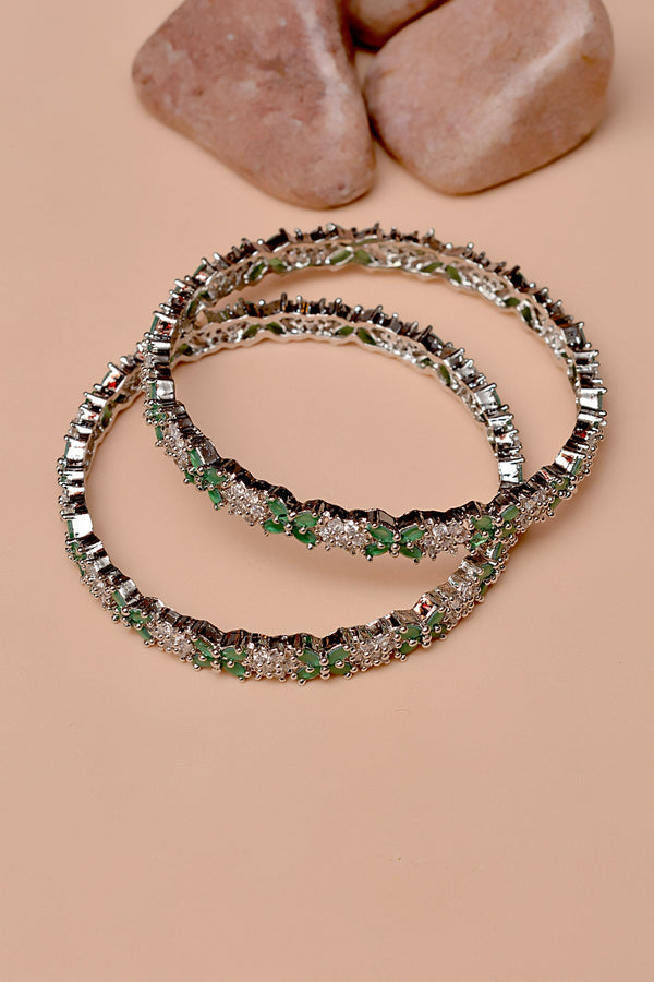 Anzay Jewellery - Size 2-4 Party Wear Green Bangles