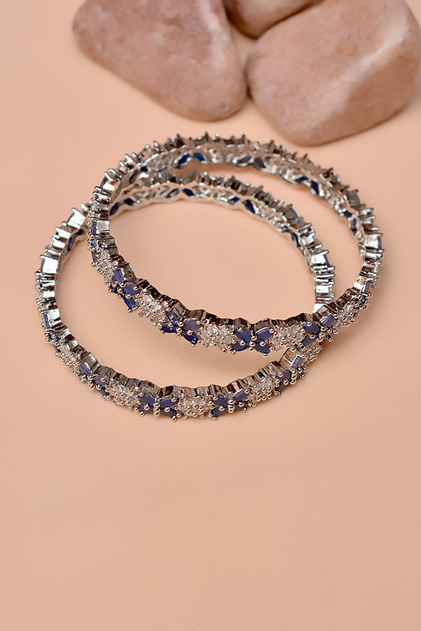 Anzay Jewellery - Size 2-4 Party Wear Blue Bangles