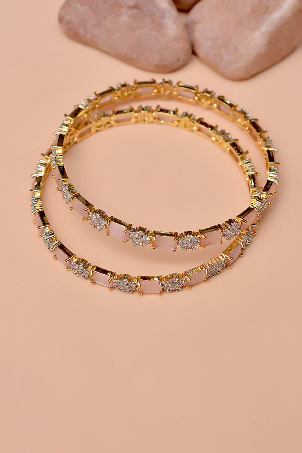 Anzay Jewellery - Size 2-8 Party Wear Pink Bangles