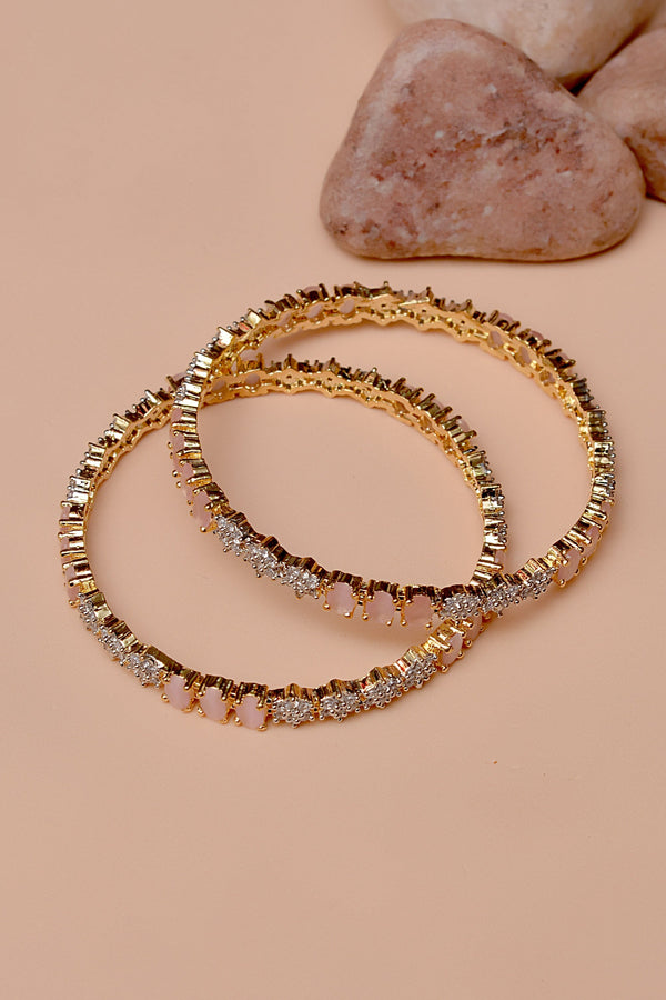 Anzay Jewellery - Size 2-8 Party Wear Pink Bangles