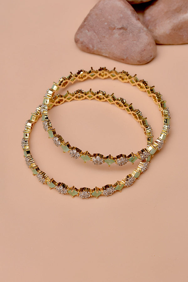 Anzay Jewellery - Size 2-8 Party Wear Green Bangles