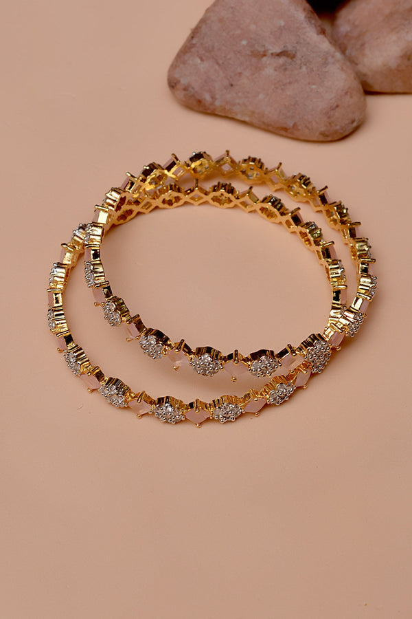 Anzay Jewellery - Size 2-6 Party Wear Pink Bangles