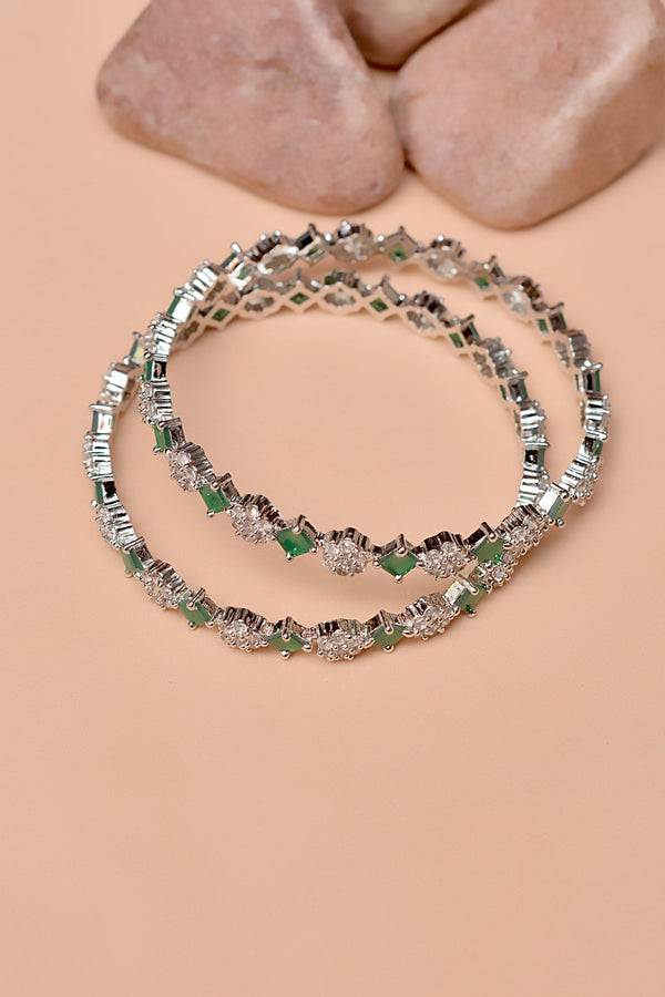 Anzay Jewellery - Size 2-6 Party Wear Green Bangles